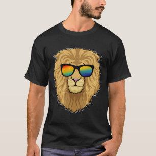 Leeuw met zonnebril t-shirt