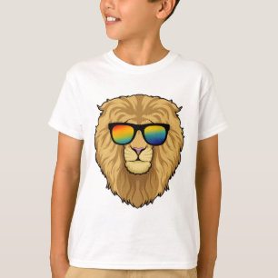 Leeuw met zonnebril t-shirt