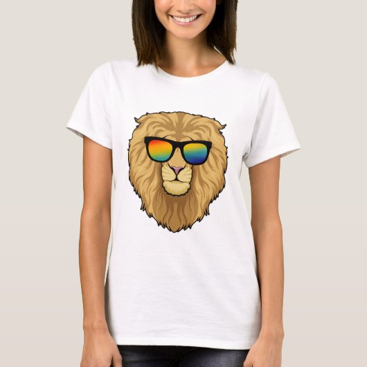 Leeuw met zonnebril t-shirt (Voorkant)