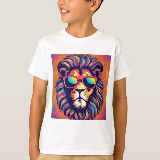 Leeuw met zonnebril t-shirt (Voorkant)