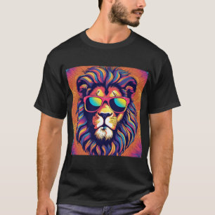Leeuw met zonnebril t-shirt