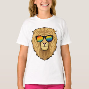 Leeuw met zonnebril t-shirt