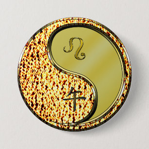 Leeuw & Metalen Paard Ronde Button 7,6 Cm