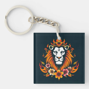 Leeuw moderne kunst sleutelhanger