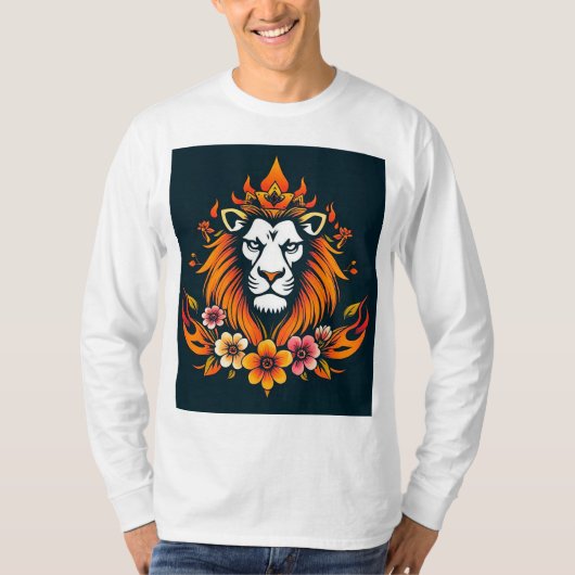 Leeuw moderne kunst t-shirt (Voorkant)