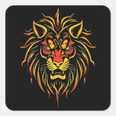 Leeuw moderne kunst vierkante sticker (Voorkant)