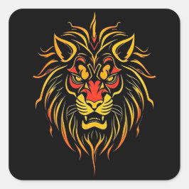 Leeuw moderne kunst vierkante sticker