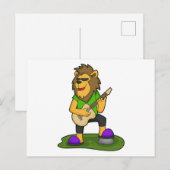 Leeuw Musicus Gitaar Muziek Briefkaart (Voorkant / Achterkant)