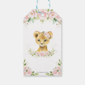 Leeuw Oerwoud Dieren Blush Bloemen Meisje Baby sho Cadeaulabel (Achterkant)