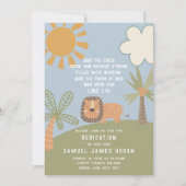 Leeuw & Oerwoud Schrift Baby Toewijding Kaart (Voorkant)