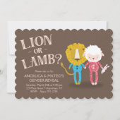 Leeuw of Lam Geslacht Onthulling Uitnodiging (Voorkant)