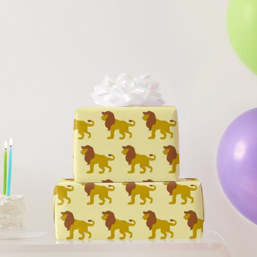 Leeuw ontwerp elke achtergrondkleur cadeaupapier (Feestgeschenken)