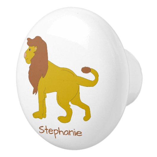 Leeuw ontwerp gepersonaliseerd keramische knop (Rechts)