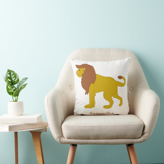 Leeuw ontwerp gepersonaliseerd kussen (Stoel)