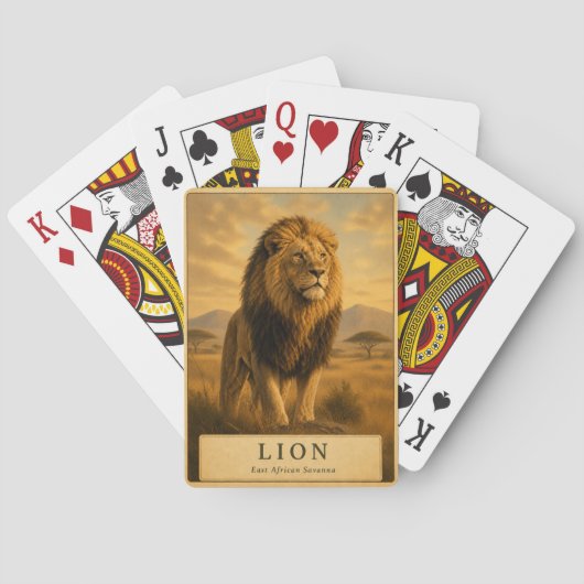 Leeuw Oost-Afrikaanse savanne VINTAGE Pokerkaarten (Achterkant)