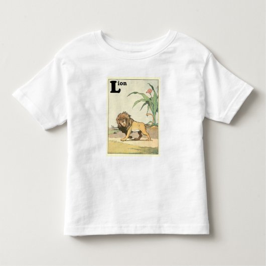 Leeuw op de woestijn Savannah Alphabet Kinder Shirts (Voorkant)