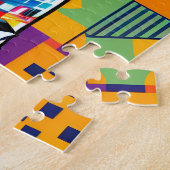 Leeuw op een kleurrijke geometrische achtergrond legpuzzel (Zijkant)