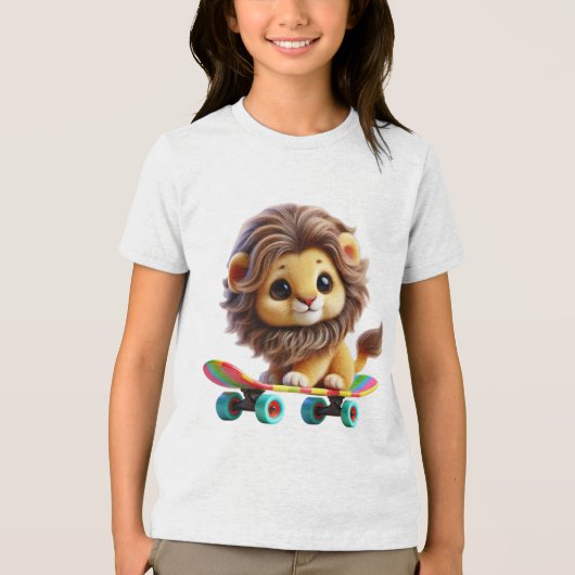 Leeuw op een rol Tri-Blend shirt (Voorkant)