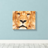 Leeuw op gestrekt canvas afdruk (Insitu (Houten vloer))