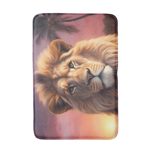 Leeuw op het strand badmat (Voorkant Verticaal)