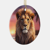 Leeuw op het strand keramisch ornament (Rechts)