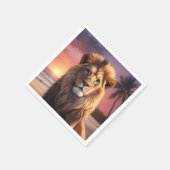 Leeuw op het strand servet (Hoek)