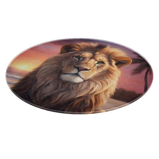 Leeuw op het strand snijplank (Hoek)