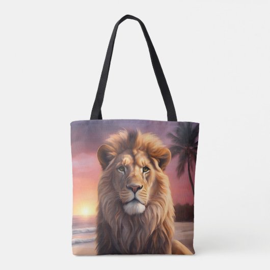 Leeuw op het strand tote bag (Achterkant)