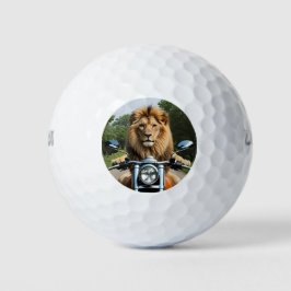 Leeuw op motor golfballen