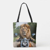 Leeuw op motor tote bag (Achterkant)