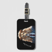 leeuw op pak bagagelabel (Voorkant (verticaal))