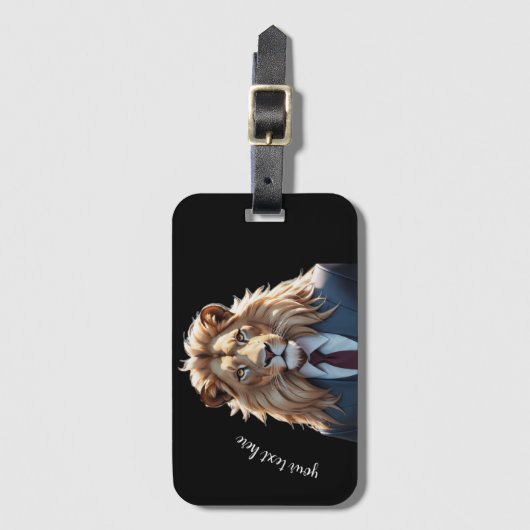 leeuw op pak bagagelabel (Voorkant (verticaal))