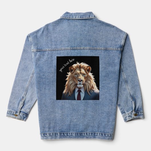 leeuw op pak denim jacket (Achterkant)