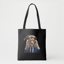leeuw op pak tote bag