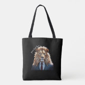 leeuw op pak tote bag (Achterkant)