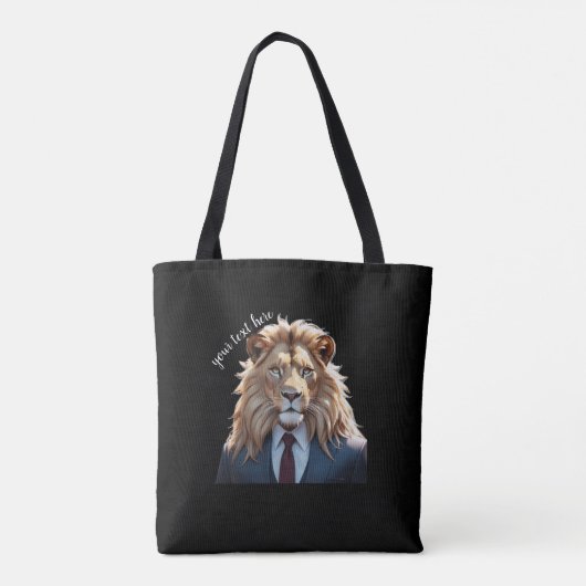 leeuw op pak tote bag (Achterkant)