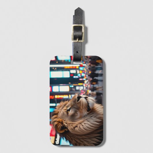 Leeuw op Times Square Bagagelabel (Voorkant (verticaal))