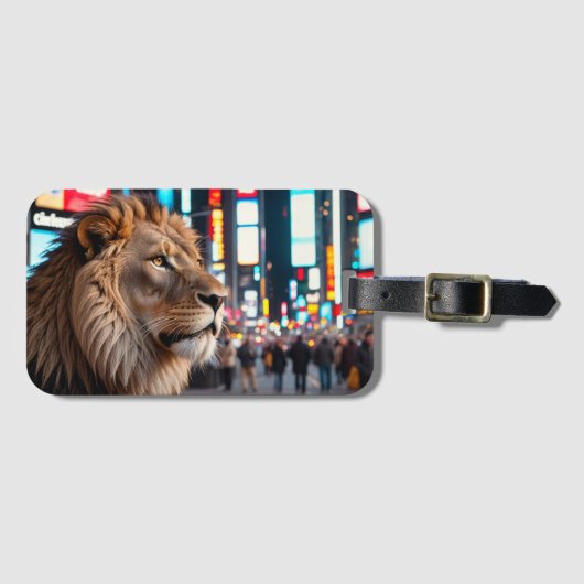 Leeuw op Times Square Bagagelabel (Voorkant (horizontaal))