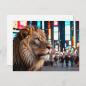 Leeuw op Times Square Feestdagenkaart (Voorkant / Achterkant)