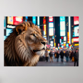 Leeuw op Times Square Poster (Voorkant)