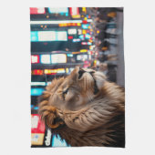 Leeuw op Times Square Theedoek (Verticaal)