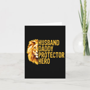 Leeuw Papa Grappige Husnd Pappie Beschermer Held V Kaart