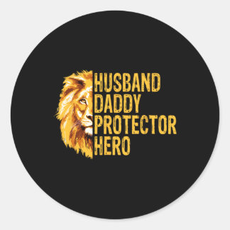 Leeuw Papa Grappige Man Papa Beschermer Held Vader Ronde Sticker