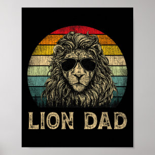 Leeuw Papa Leeuw Liefhebbers Papa Vader&#; s Dag Poster