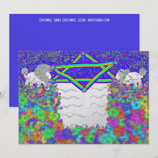 Leeuw Pascha Rainbow Pesach Seder Feestdagenkaart (Voorkant / Achterkant)