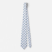 Leeuw Patroon - Shibori Blauw op Wit Stropdas (Voorkant)