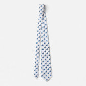 Leeuw Patroon - Shibori Blauw op Wit Stropdas (Achterkant)