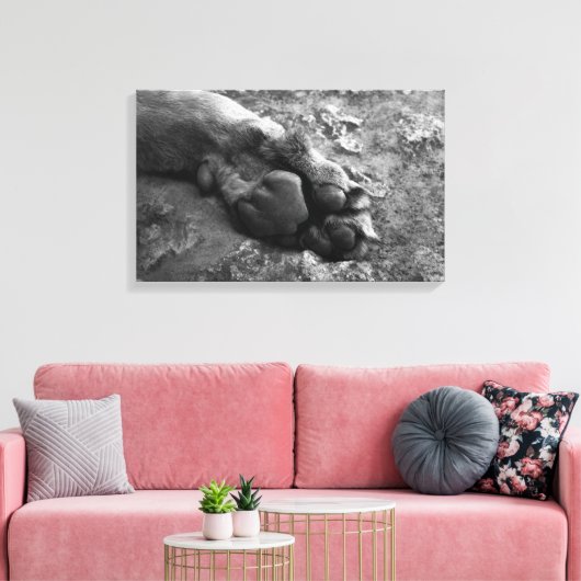 Leeuw Paw Muur Print Canvas (Insitu (Woonkamer))