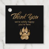 Leeuw Pawprint Bedankt Black Gold ID1148 Bedankjes Labels (Voorkant)
