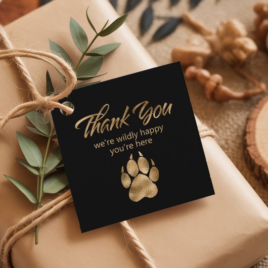Leeuw Pawprint Bedankt Black Gold ID1148 Bedankjes Labels